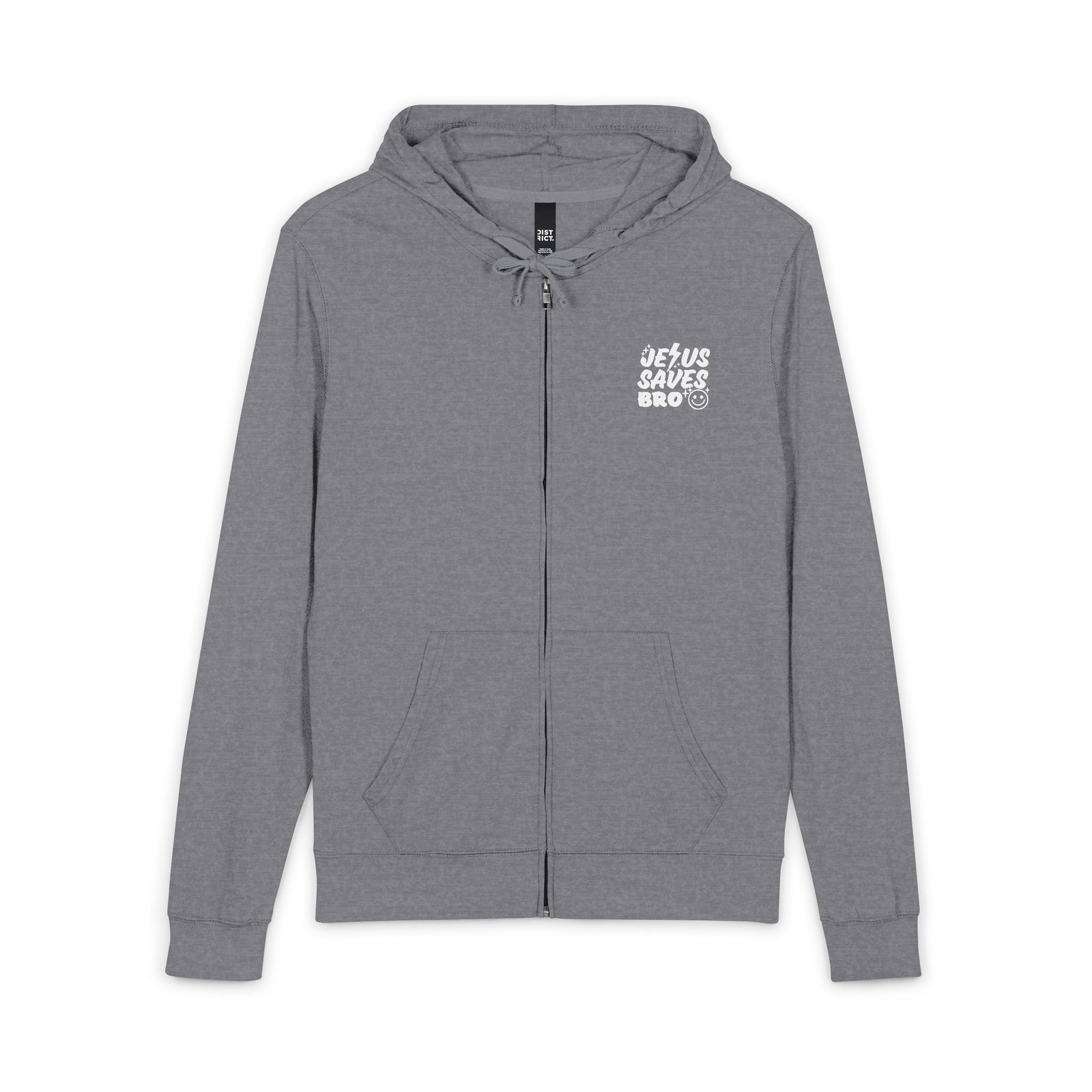 Jesus Saves Bro District® Full-Zip Hoodie - Front & Back - Image 3