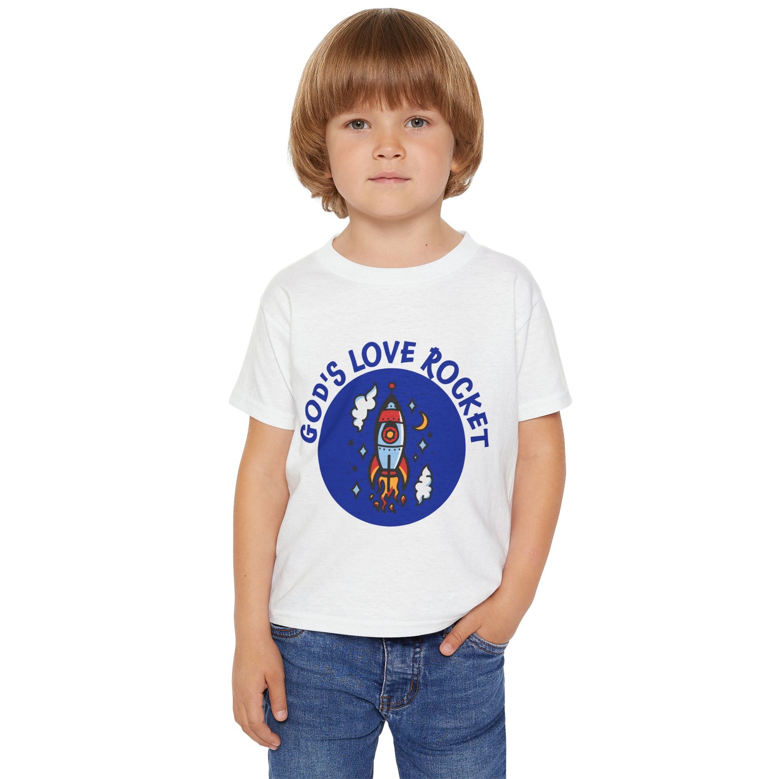 God's Love Rocket Toddler Gildan Heavy Cotton™ T-Shirt - Image 4