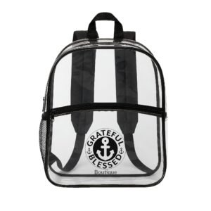 Grateful & Blessed Boutique Clear Backpack
