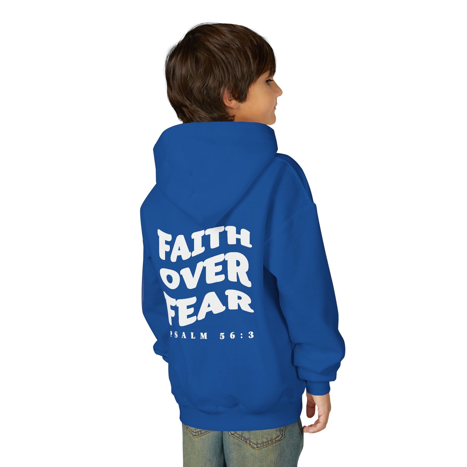 Faith Over Fear Psalm 56:3 Youth Hoodie Sweatshirt - Image 3