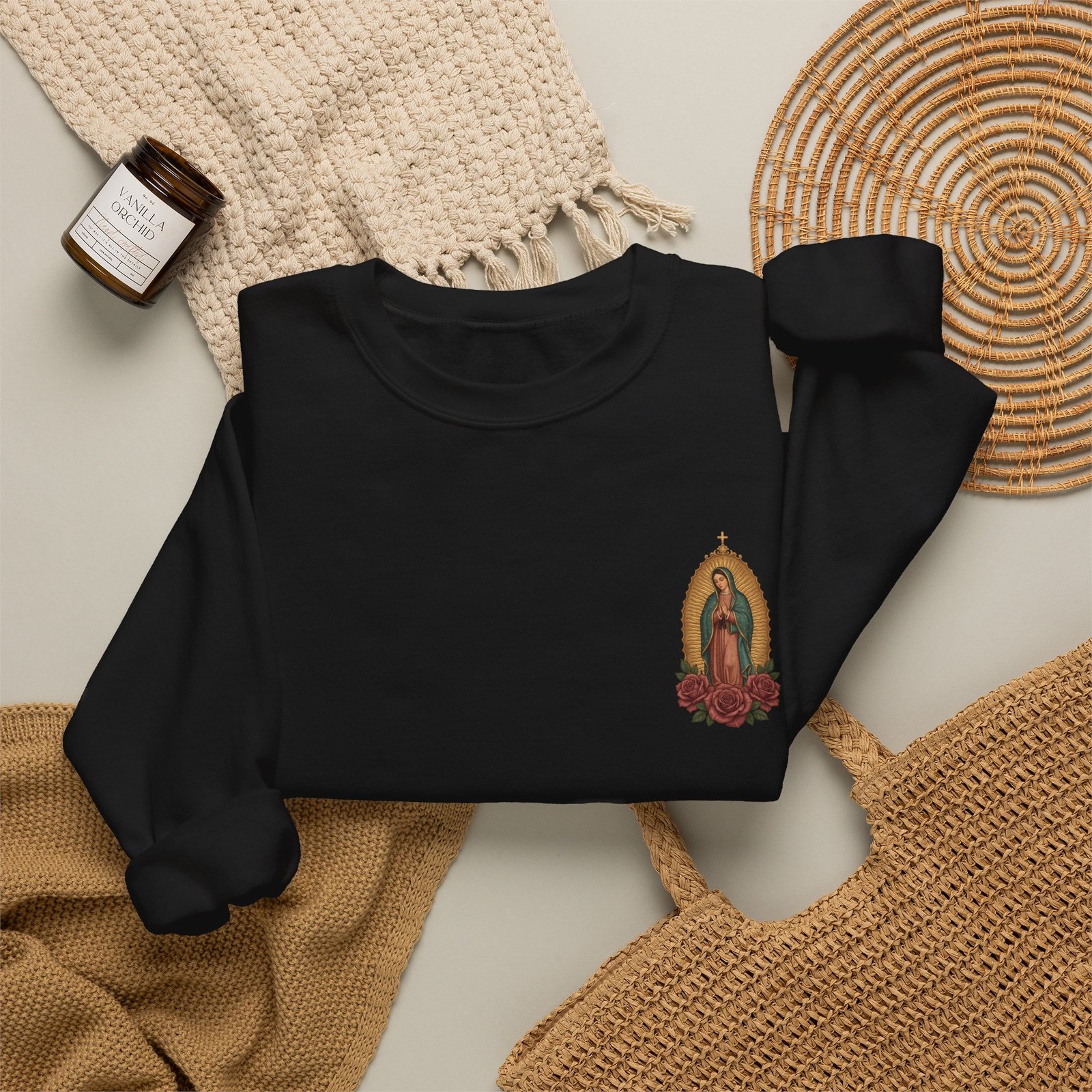 Guadalupe Blush Roses Crewneck Sweatshirt - Image 6