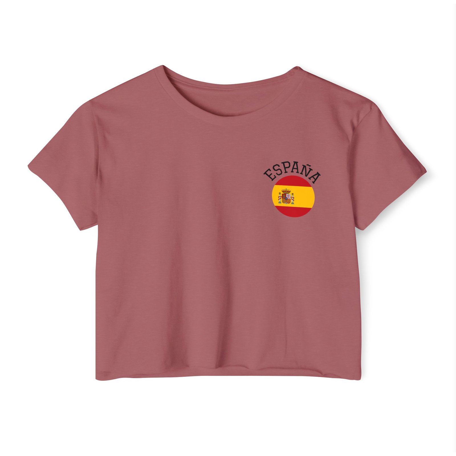 España Round Flag National Team Crop Top T-Shirt - Image 4
