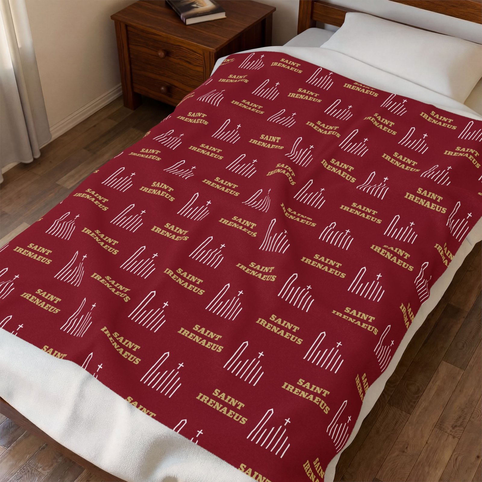 St Irenaeus Catholic Church Cypress Pattern Soft Plush Throw Blanket - Image 3