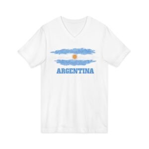 Argentina Brushed Stroke Flag Bella+Canvas V-Neck T-Shirt