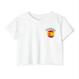 España Round Flag National Team Crop Top T-Shirt
