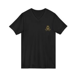 Auspice Mary Monogram Under Mary's Protection Women's V-Neck T-Shirt