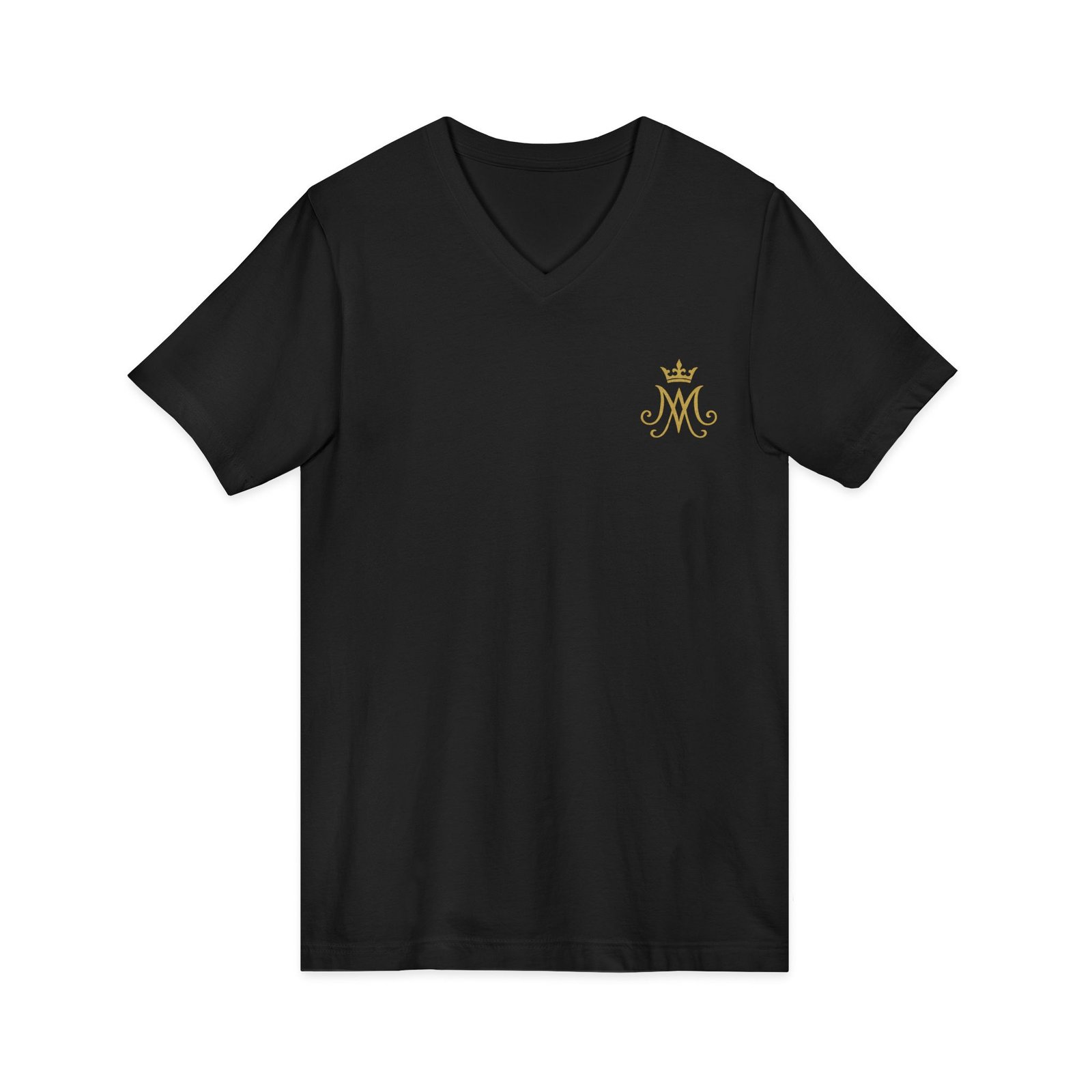 Auspice Mary Monogram Under Mary's Protection Women's V-Neck T-Shirt