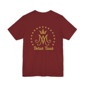 Auspice Maria Under the Protection of Mary Monogram with Stars Totus Tuus Front & Back T-Shirt