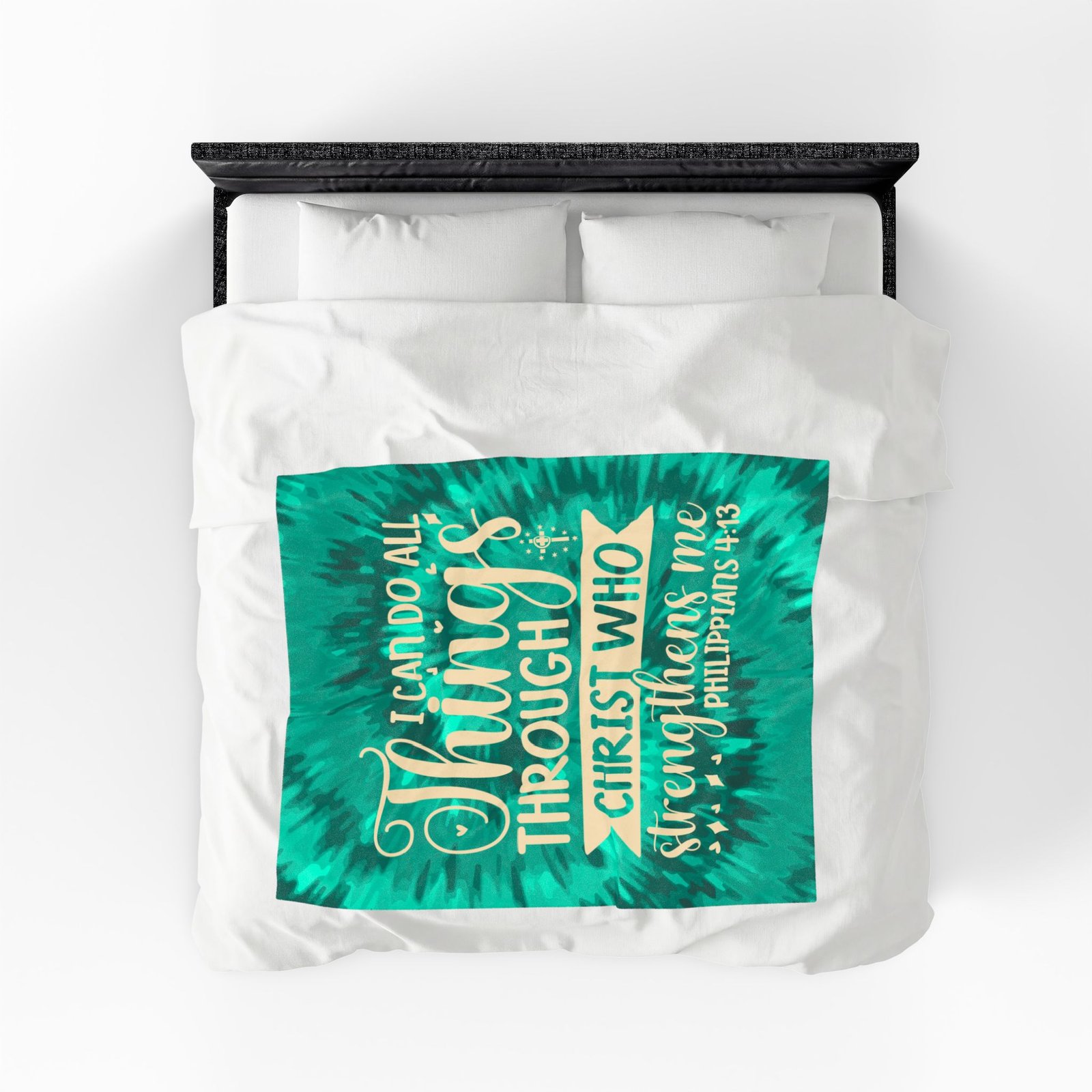 I Can do All Things Through Christ Who Strengthens Me Phil 4:13 Plush Throw Green Blanket - Image 4