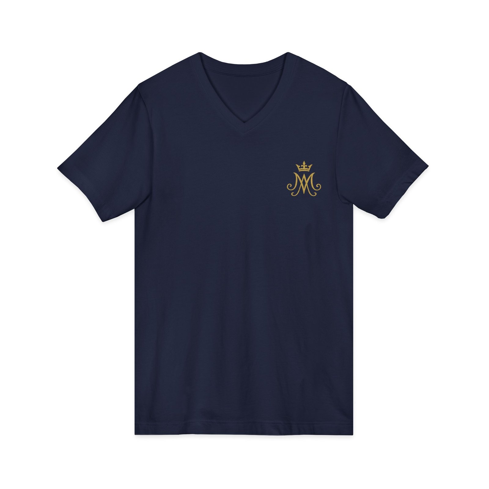 Auspice Mary Monogram Under Mary's Protection Women's V-Neck T-Shirt - Image 3