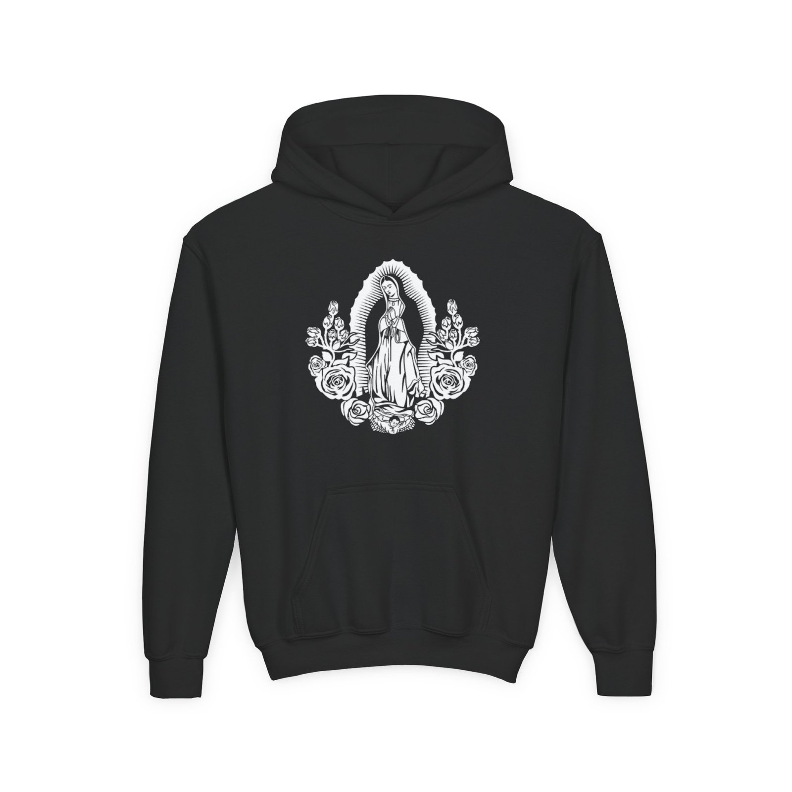 Our Lady of Guadalupe Youth Hoodie Sweatshirt Front Only