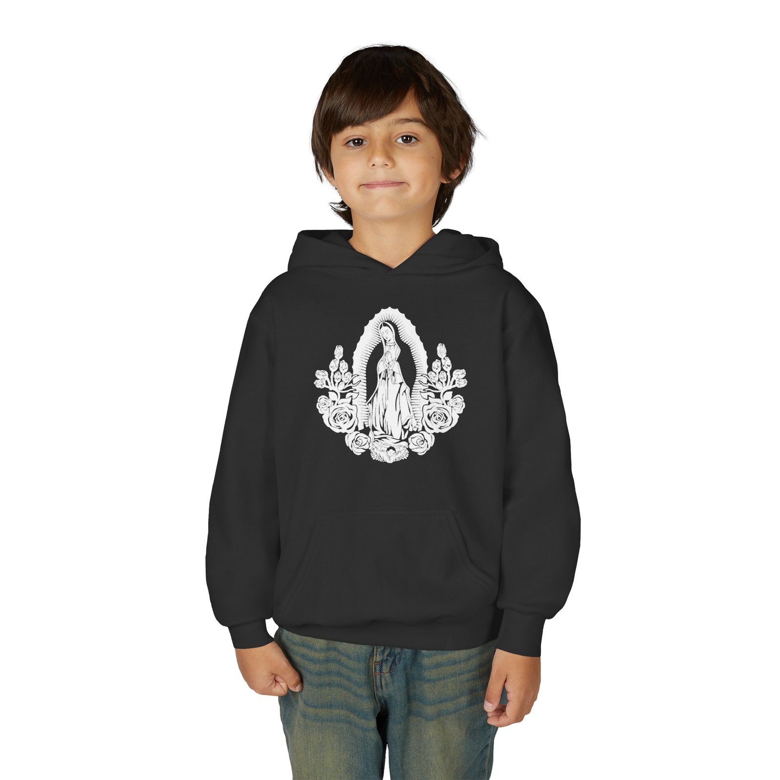 Our Lady of Guadalupe Youth Hoodie Sweatshirt Front Only - Image 2
