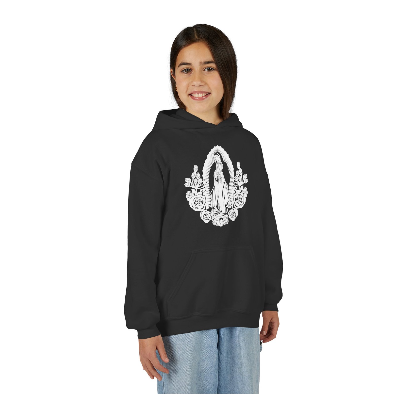 Our Lady of Guadalupe Youth Hoodie Sweatshirt Front Only - Image 3