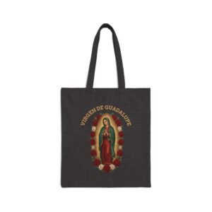 Virgen de Guadalupe Red Roses Arch Cotton Canvas Tote Bag